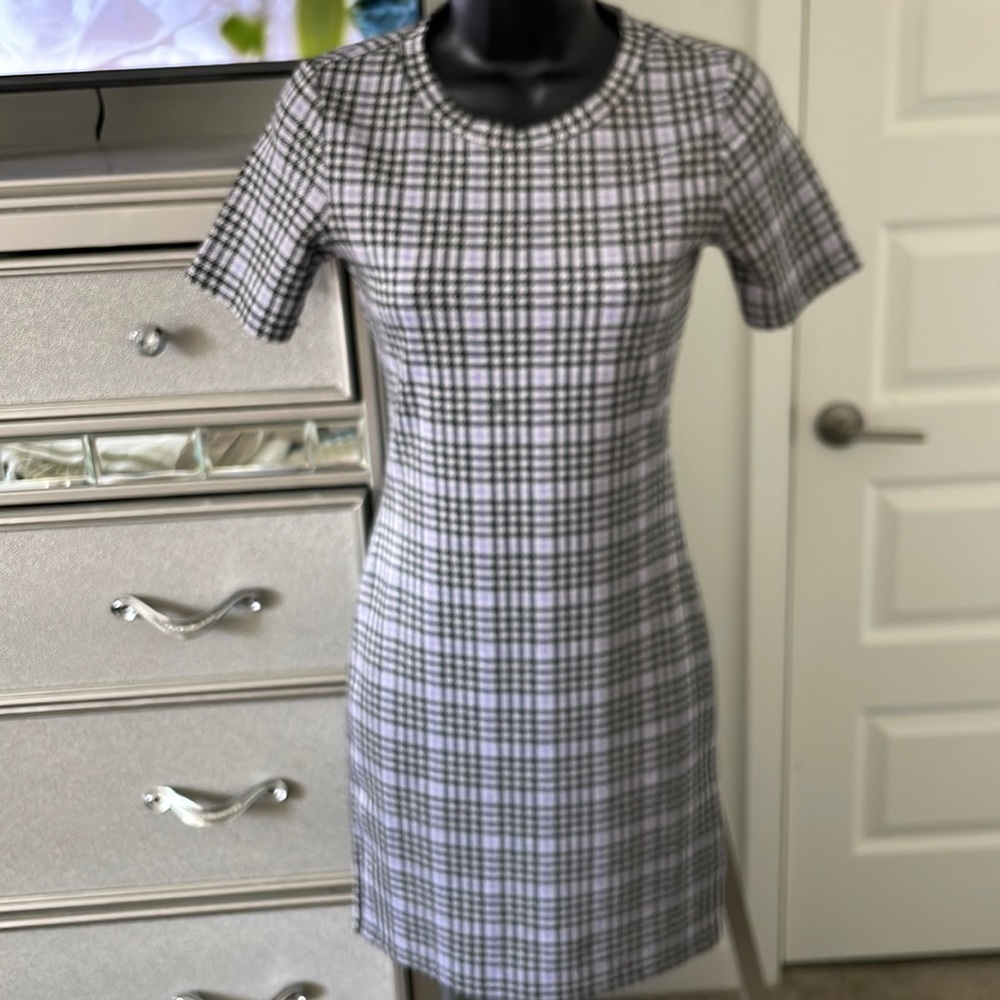 Plaid purple dress